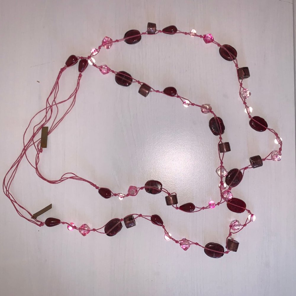 Marc Jacobs PInk Glass Stone Necklace Pair